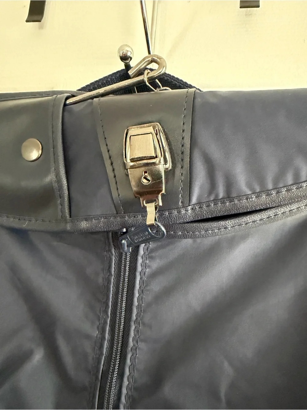 American Tourister Black Garment Bag with Red Zipper Accent
